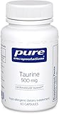 Pure Encapsulations - Taurine 500 mg. - Hypoallergenic Supplement to Support Brain, Heart, Gallbladder, Eyes, and Vascular System* - 60 Capsules