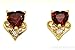 Garnet & Diamond Earrings 14K Yellow Gold title=