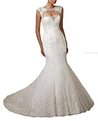 Sexy Mermaid Jeweled Lace Backless Sequined Organza Evening Dress/Prom Dress/Party Dress/Wedding Dress 