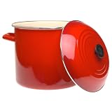 Le Creuset Enamel-on-Steel 16-Quart Covered Stockpot, Red