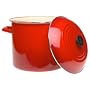 Le Creuset Enamel-on-Steel 16-Quart Covered Stockpot, Red