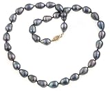 14K Black Rice Pearl Necklace