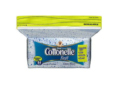 Cottonelle Fresh Folded Moist Wipes Pop-Up Refill (Pack of 84)