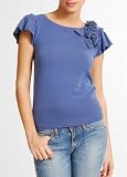 Mango Women's Retro Style Cap Sleeved Top.