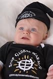B/W Ringer Two-Piece Baby Gift Onesie Set-Stop Global Warming