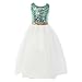 FAYBOX Sequins Glitter Flower Girl Long Pageant Tulle Wedding Dress