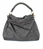 Sac &agrave; main &eacute;l&eacute;gant pour femmes coloris marron fonc&eacute; en cuir veau souple, avec bandouli&egrave;re additionnelle