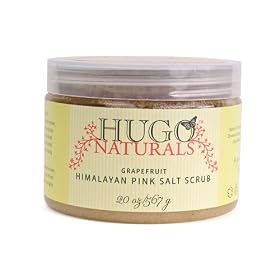 Hugo Naturals Body Scrub, Grapefruit Pink Himalayan Salt , 20-Ounce Jars by Hugo Naturals