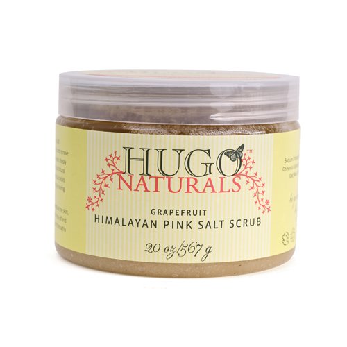 Hugo Naturals Body Scrub, Grapefruit Pink Himalayan Salt , 20-Ounce Jars
