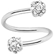 16 Gauge Clear Ferido Crystal Ball Spiral Twister Ring