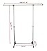EWEI'S HomeWares Rolling Clothing Rack Clothes Drying Rack Adjustable Garment Rack Portable with Brake