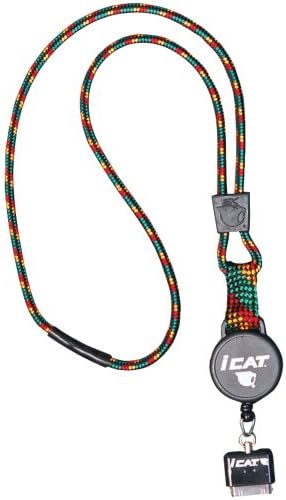 iCat 11029Cp-C66 Reel Neck It Lanyard with Retractable Reel Leash - Holder - Retail Packaging - Red/Black/Yellow/Green