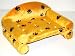 cat/dog sofa/bed 18'' x 12'' in yellow with black paws #2285 Image