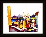 Landschaft Bei Hammamet 1914 Framed Art Poster Print by Auguste Macke, 19x15