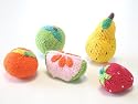 Deluxe Fruit Baby Rattles, 5 Piece Play Set in Multiple Colors *Great New Baby Gift Idea*