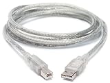 10ft Clear USB Ab Fully Rated 12MB/s USBa/usbb