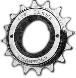 ACS 15t X 3/32-Inch Claws FreeWheel, Chrome Mini