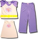 Supergirl Short-sleeve, long-leg Pajamas w/detachable cape for girls