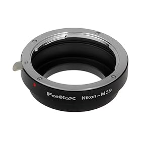 Fotodiox Pro Lens Mount Adapter, Nikon Lens to M39 (39mm x1 Screw Mount) Cameras, fits 1932, Leica Standard, Leica II, and Leica III with 39mm screw mount.