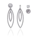14K White Gold 1 ct. Diamond Detachable Earring Jackets