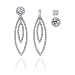 14K White Gold 1 ct. Diamond Detachable Earring Jackets