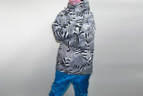10-11モデル SCAPE(エスケープ) スノーボード ウェア「REVOLVER JACKET」WHITE/BLACK サイズL