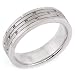 14K. White Gold Brick Design Comfort Fit Wedding Band Ring