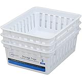 Basic Square Mini Bin Storage Trays - White - 3pk