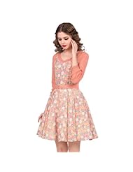 Chiffon/Polyester/Knit Vintage Belted Floral Print  Dress