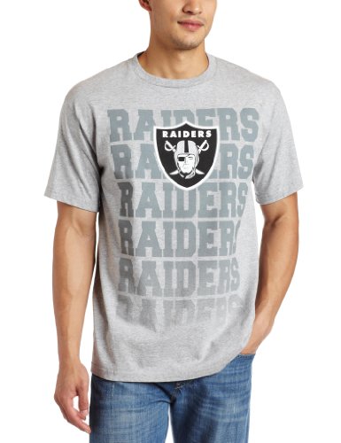NFL Men's Oakland Raiders All Time Great III Short Sleeve Basic Tee (Heather Gray, Medium)