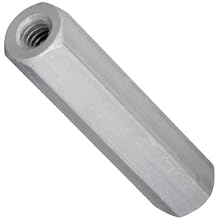 Hex Standoff, Aluminum, Plain Finish, Female, Right Hand, #6-32 Screw Size, 1-1/2" Length (Pack of 25)