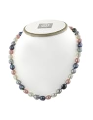 Honora Sterling Silver 8-9mm Pink Tuxedo Baroque Freshwater Cultured Pearl 18" Necklace