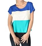 Lipsy Retro Striped Blouse in Blue, Cream and Teal