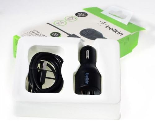 New Belkin 2-Dual Port Car Charger Micro-USB Cable For Samsung Android 4.2 AMP