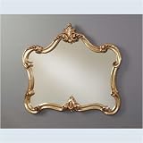 Shaped Framed Wall Mirror Gold Finish