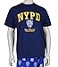 NYPD Short Sleeve Front Yellow Print T-Shirt Navy