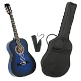 MSA C 9 Set Kindergitarre Einsteigermodell inkl. Nylontasche/Nylonband/Lindenholz funiert/geleimter Steg/Neusilberb&uuml;nde Gr&ouml;&szlig;e 3/4, blau