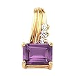 14K Yellow Gold Amethyst and Diamond Pendant