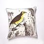 Bird and Bees Pillow in Maize Stuffed: No