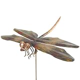 Copper Dragonfly Garden Sculpture & Stake