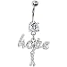Cubic Zirconia Hope Ribbon Belly Ring