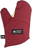 San Jamar KT0212 Kool-Tek Nomex Conventional Temperature Protection Oven Mitt, 13" Length, Red