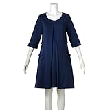 (ニッセン) nissen 【 マタニティ 授乳服 産前 産後 】 変わり編 ポンチ センタータック ワンピース 授乳機能付き 紺 マタニティ6L