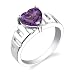 Sterling Silver 1.50 cts Heart Shape Amethyst Ring Size 7