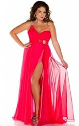 Plus Size Crystals Crystal Lace Beaded Applique Chiffon/Taffeta/Tulle Bandage Dress/Evening Dress/Homecoming Dress 