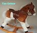 Toys : Plush Rocking Horse with Wooden Rockers and Handles (Tan)
