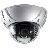 Silver Vandal-Resistant Dome Camera With IR LEDs
