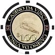 Roll of 25 Leonardo Da Vinci Masterworks 11.5 gram Black $100 Denominated Clay Composite Poker Chips