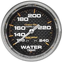 Auto Meter 4732 Carbon Fiber 2-1/16" 120-240 F Mechanical Water Temperature Gauge
