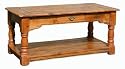 Granary Coffee Table With Shelf Rustic Wooden Furniture